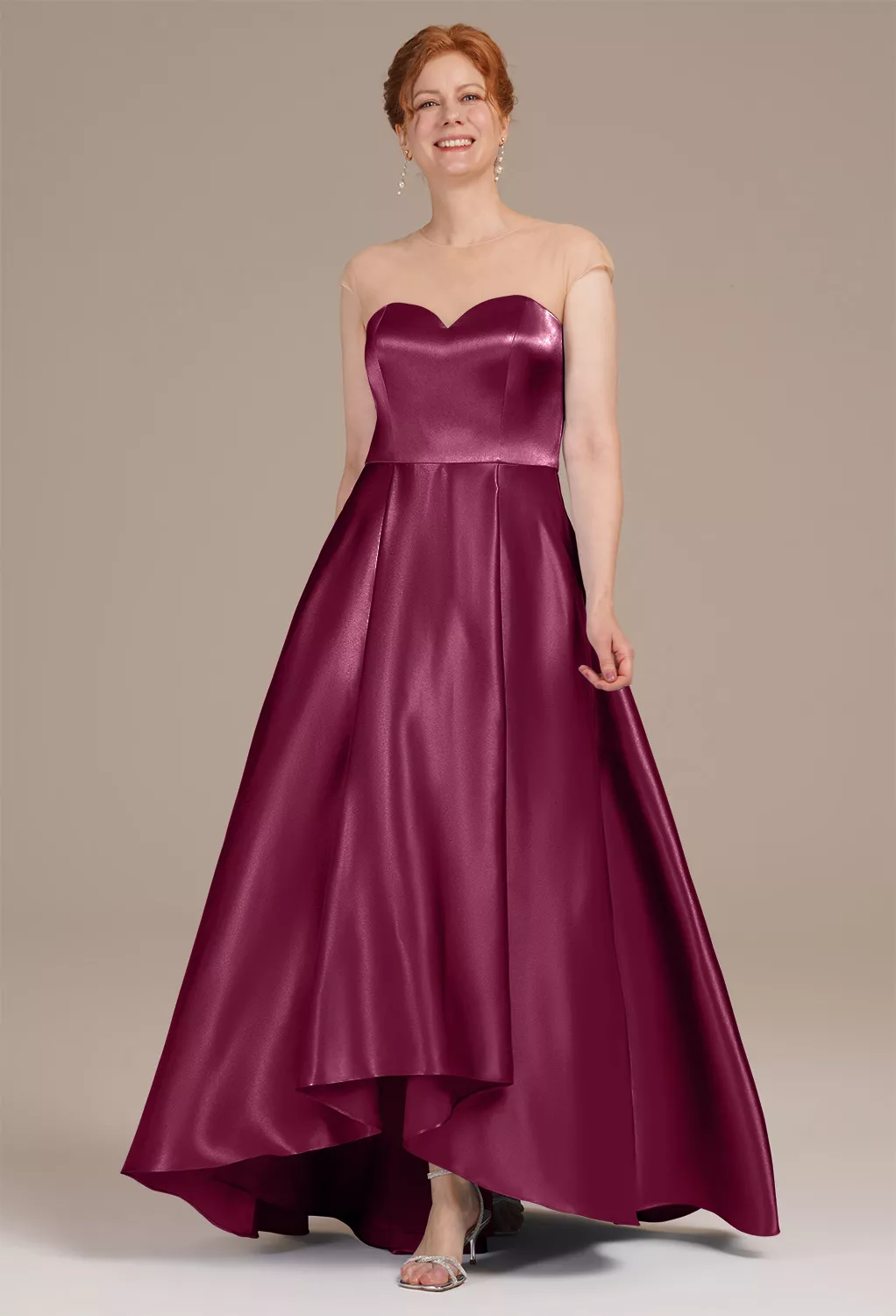 AW Theodosia Burgundy  Spring Mother of The Bride Dresses